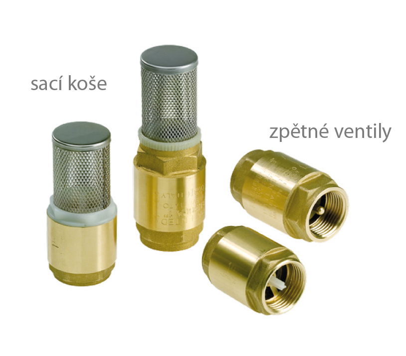Check valves and foot valves in brass